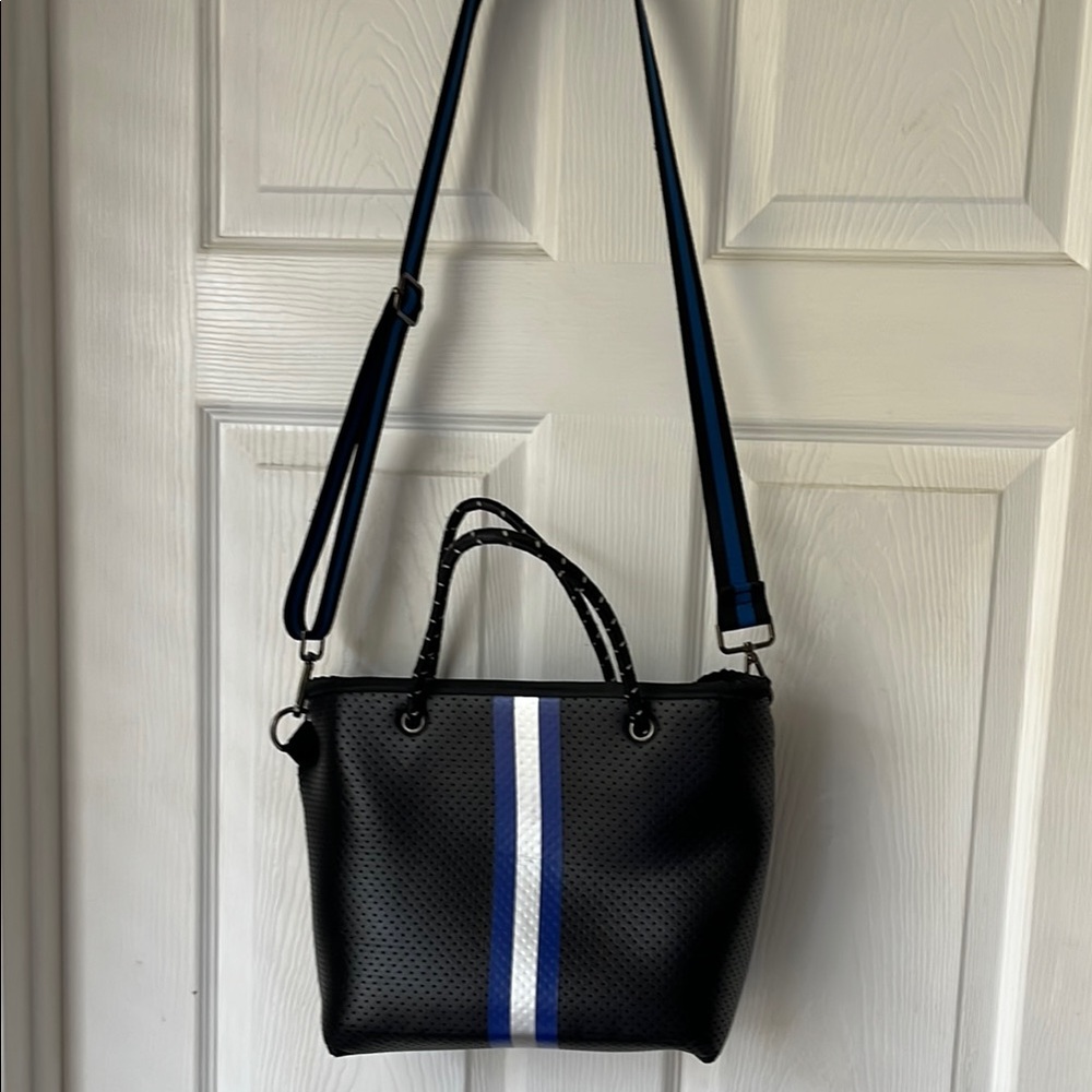 HAUTE SHORE Black and Blue Crossbody Bag